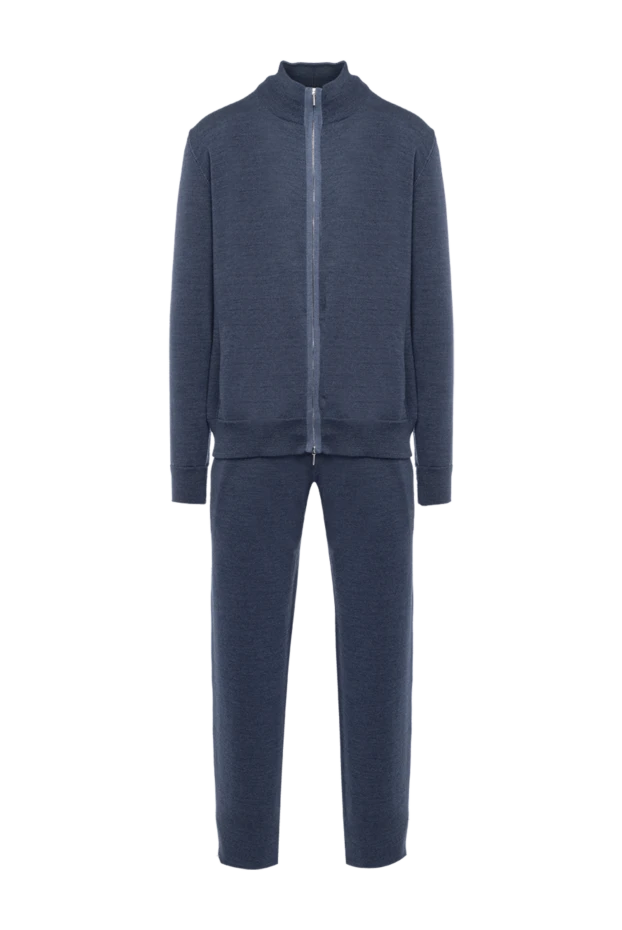 Cesare di Napoli man men's sports suit made of wool and silk, blue 142765 - photo 1