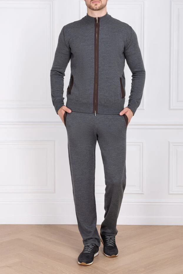Cesare di Napoli мужские костюм спортивный мужской из шерсти и шёлка серый купить с ценами и фото 142768 - фото 2