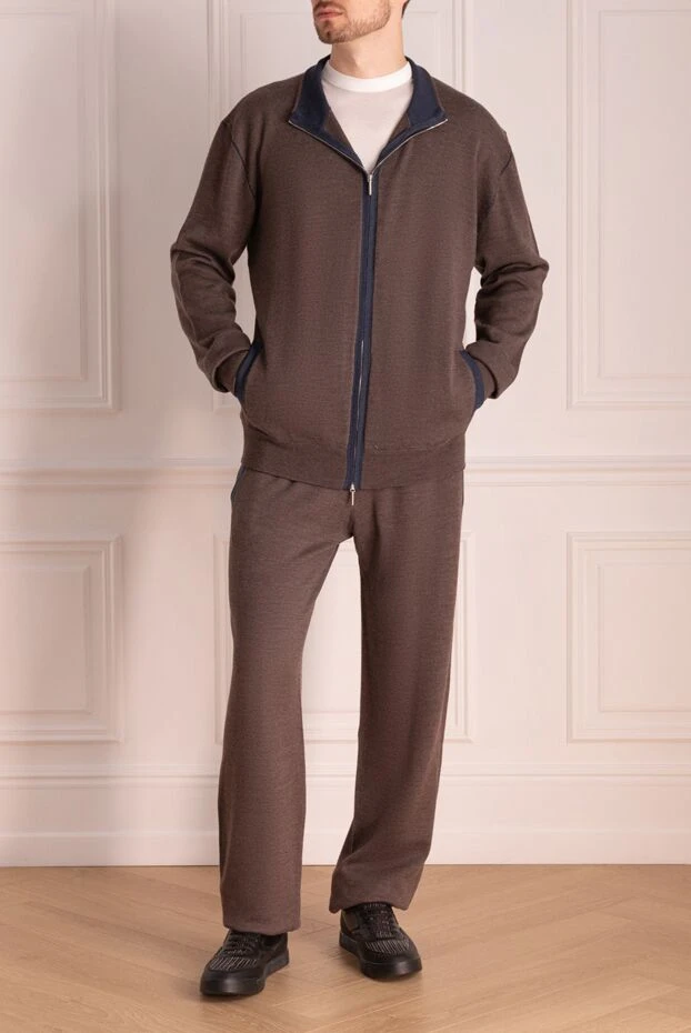 Cesare di Napoli man men's sports suit made of wool and silk, brown buy with prices and photos 142769 - photo 2
