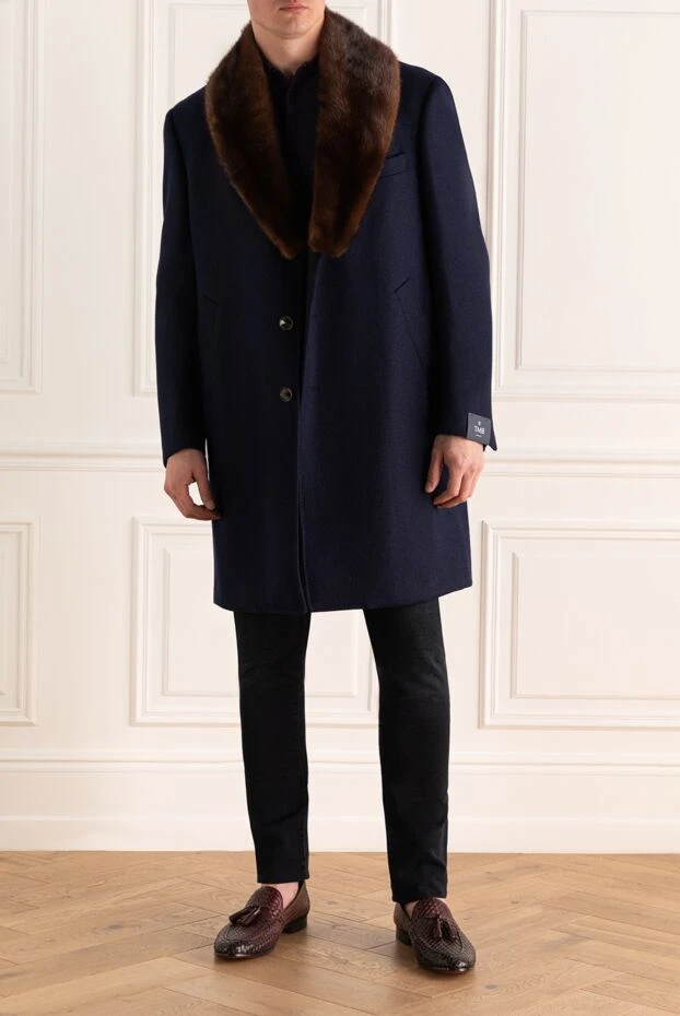 Tombolini man blue wool coat for men 142776 - photo 2