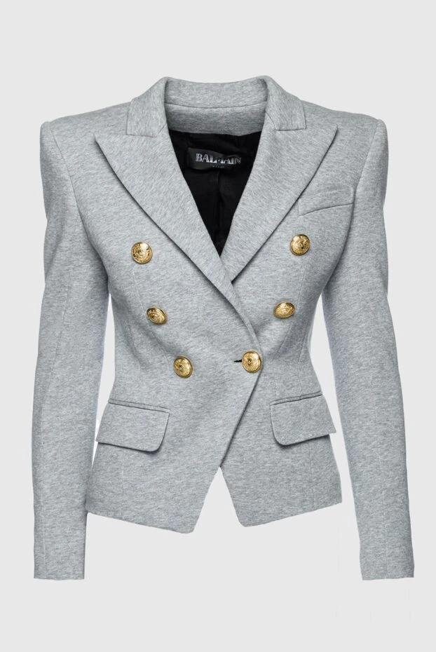 Balmain cotton jacket gray for women 142828 - photo 1