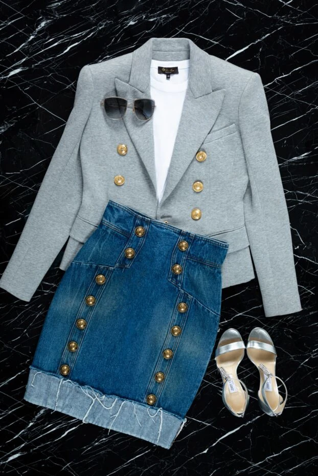 Balmain cotton jacket gray for women 142828 - photo 2