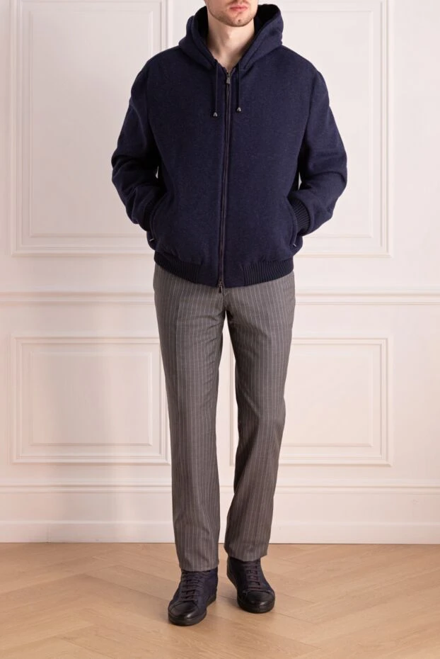 Enrico Mandelli мужские куртка на меху из кашемира и нейлона синяя мужская купить с ценами и фото 142882 - фото 2