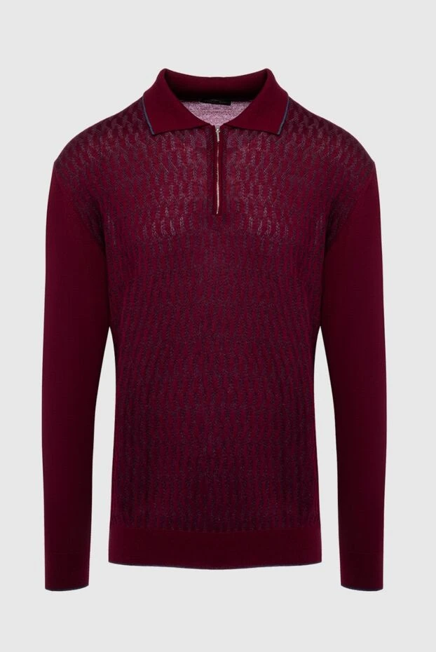 Cesare di Napoli man long sleeve polo in silk and cashmere burgundy for men buy with prices and photos 142925 - photo 1