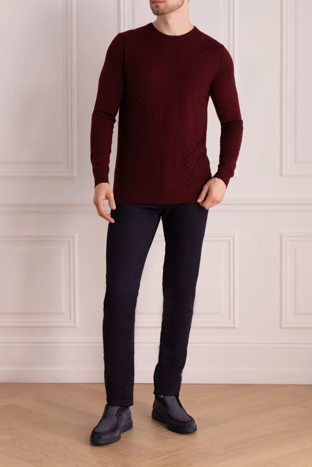 Tombolini man wool jumper burgundy for men buy with prices and photos 142931 - photo 2