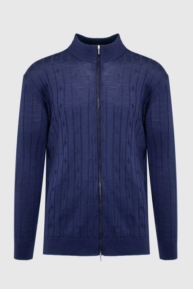 Cesare di Napoli man men's cardigan made of wool, cashmere and silk blue buy with prices and photos 142933 - photo 1