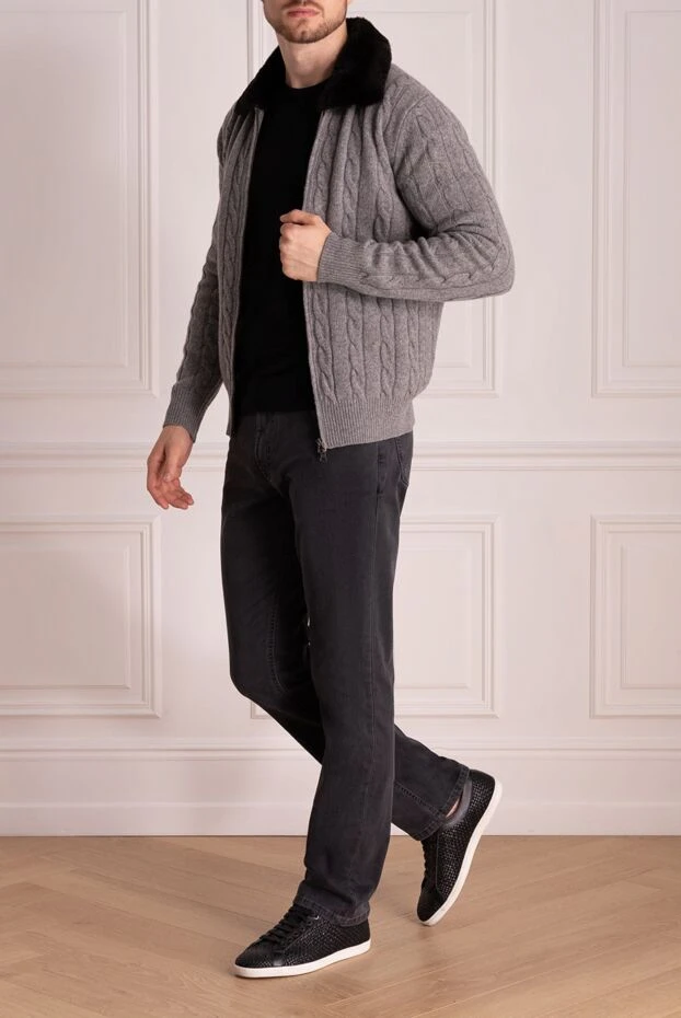 Tombolini man men's cardigan made of wool and acrylic, gray buy with prices and photos 142943 - photo 2