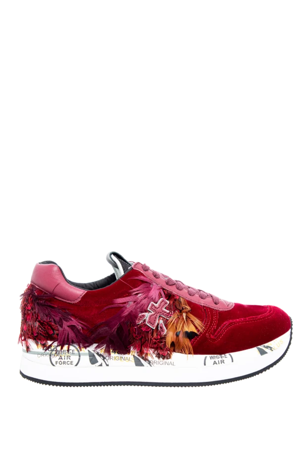 Premiata woman red velvet and leather sneakers for women buy with prices and photos 142952 - photo 1