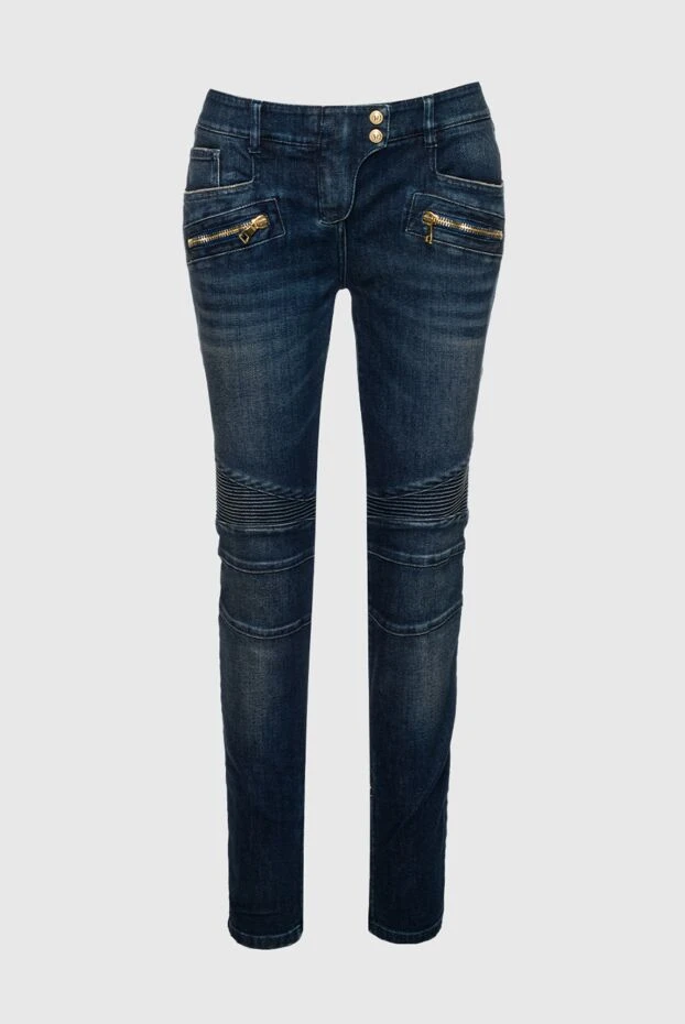 Balmain женские джинсы из хлопка синие женские купить с ценами и фото 142966 - фото 1