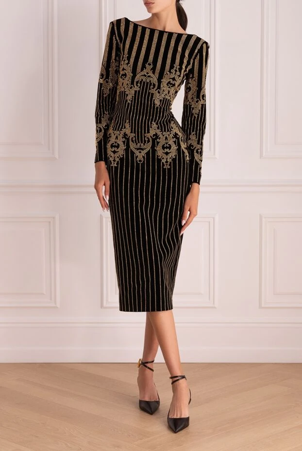 Balmain жіночі сукня з бавовни чорна жіноча купити фото з цінами 143000 - фото 2