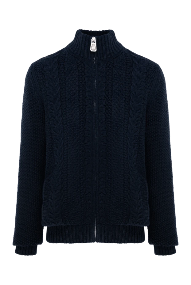 Billionaire man men's cardigan made of cashmere and natural fur, blue buy with prices and photos 143032 - photo 1