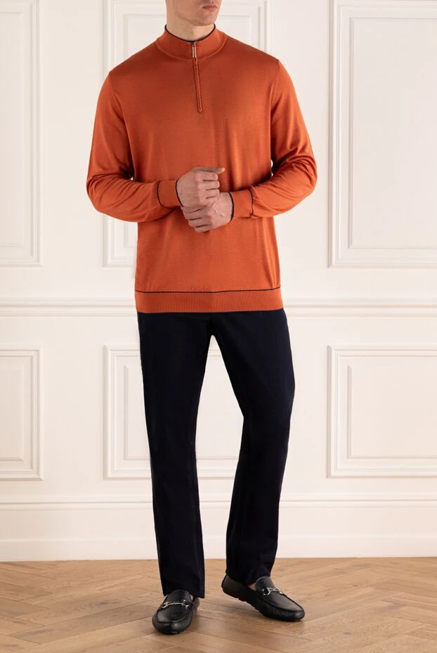 Stefano Ricci тройер из шелка оранжевый мужской 143047 - фото 2