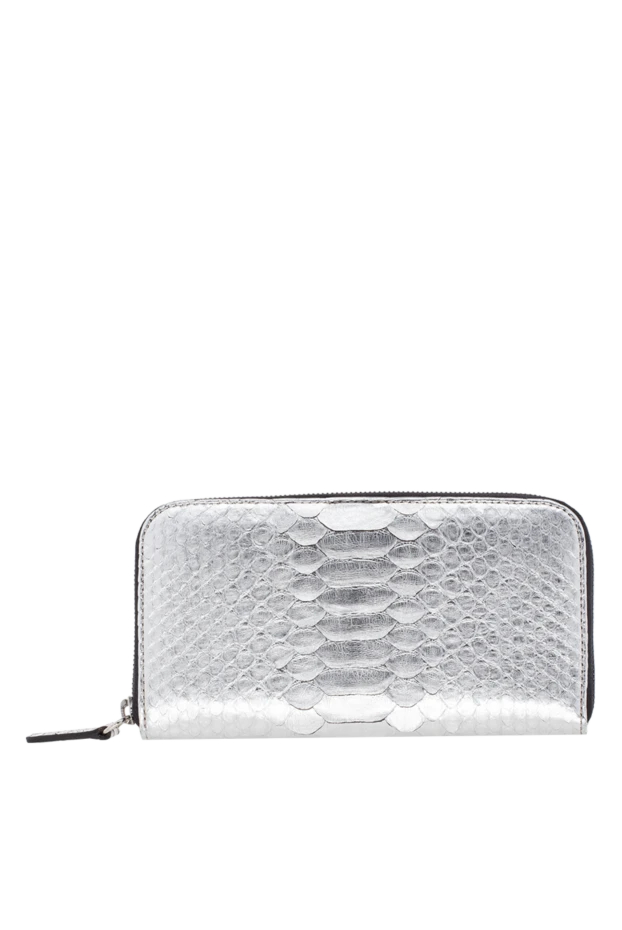 Cesare di Napoli women's silver leather wallet with embossed crocodile skin 143092 - photo 1