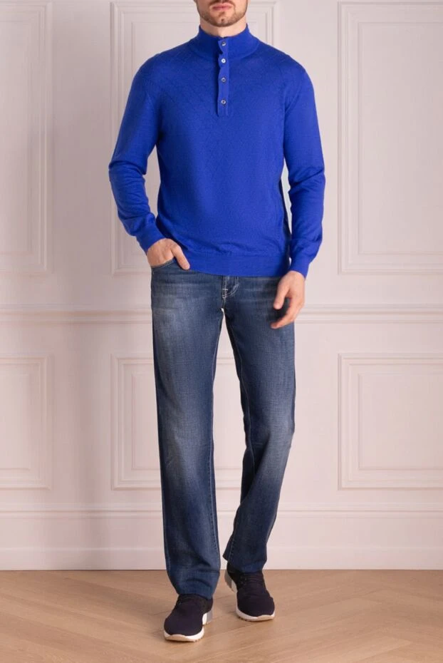 LB man cashmere and silk troyer blue for men buy with prices and photos 143338 - photo 2