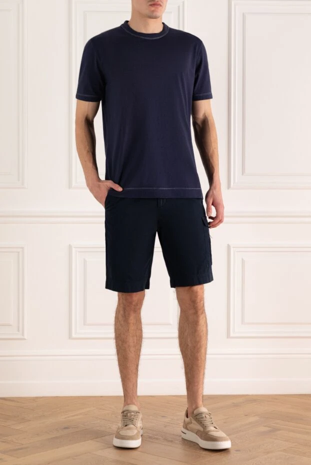 Футболка из хлопка фиолетовая мужская - фото 2