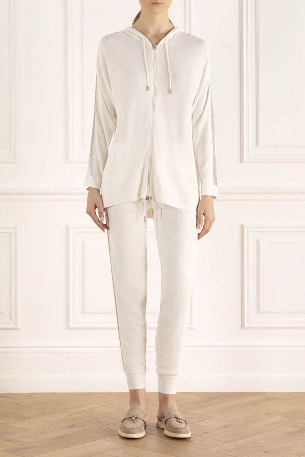 Panicale жіночі костюм прогулянковий з віскози та еластану білий жіночий купити фото з цінами 143857 - фото 2