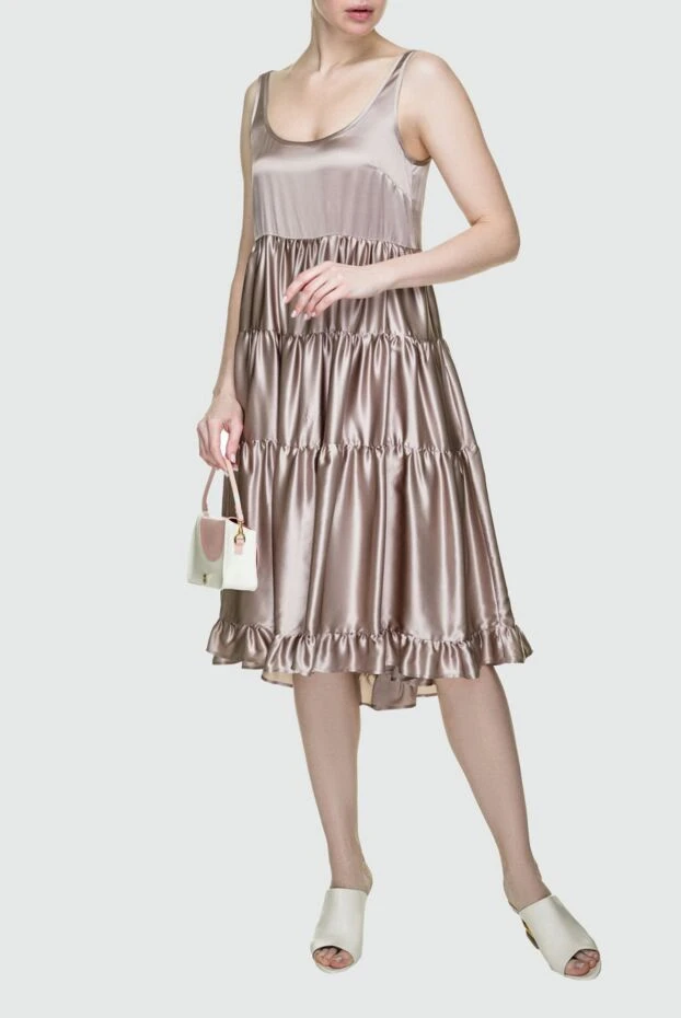 Max&Moi женские платье из шелка коричневое женское купить с ценами и фото 143952 - фото 2