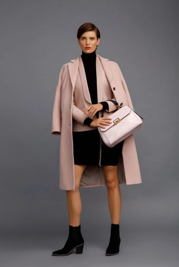 Max&Moi жакет женский из натуральной кожи розового цвета без застежки 143963 - фото 2