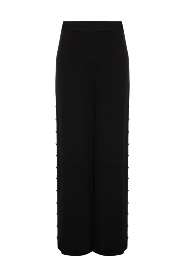 Black women's pants with gold buttons along the edges