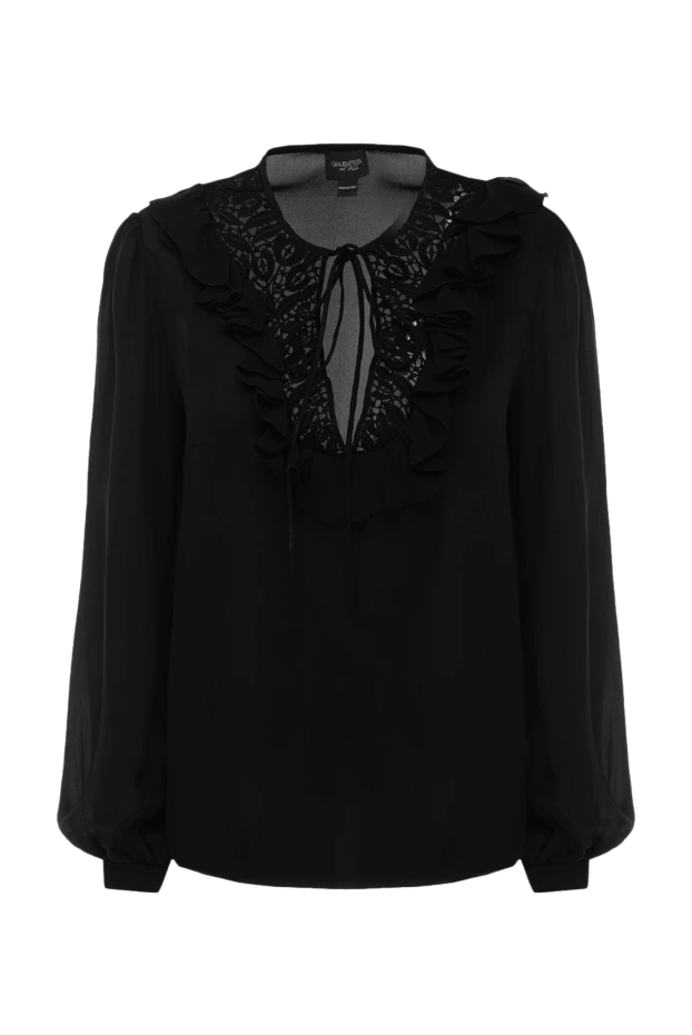 Giambattista Valli women's silk blouse with lace and ruffles black 144009 - photo 1