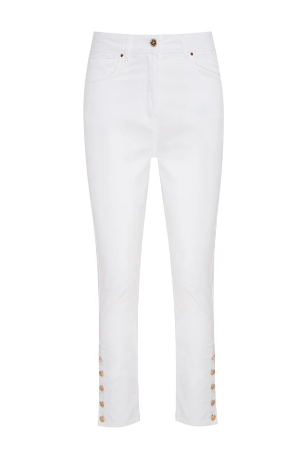 White cotton jeans for women