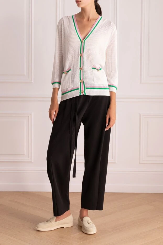 Edward Achour Paris woman white viscose and polyamide cardigan for women 144024 - photo 2