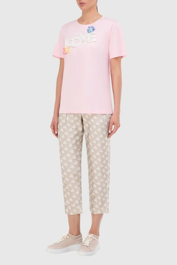 Edward Achour Paris woman pink cotton t-shirt for women 144025 - photo 2