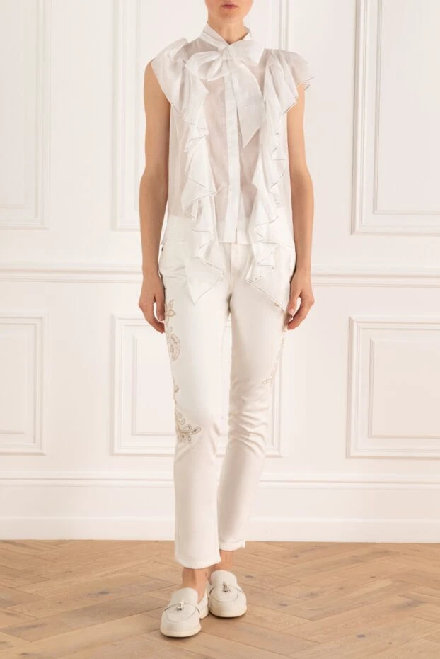 Alexandre Vauthier жіночі блуза з бавовни біла жіноча купити фото з цінами 144043 - фото 2
