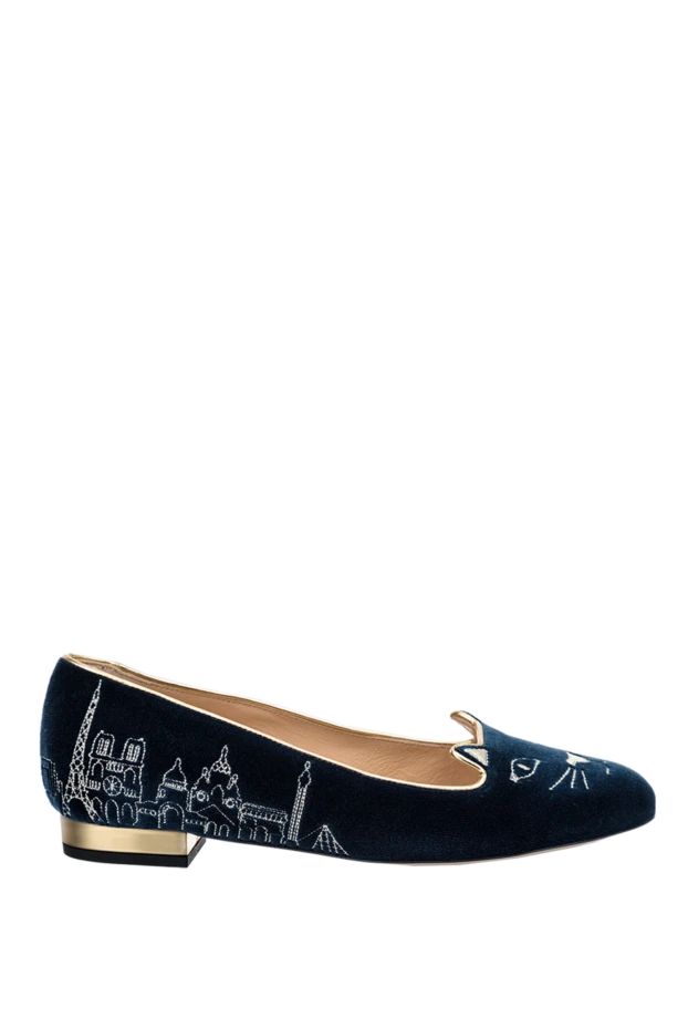 Charlotte Olympia женские туфли из хлопка и кожи синие женские 144069 - фото 1