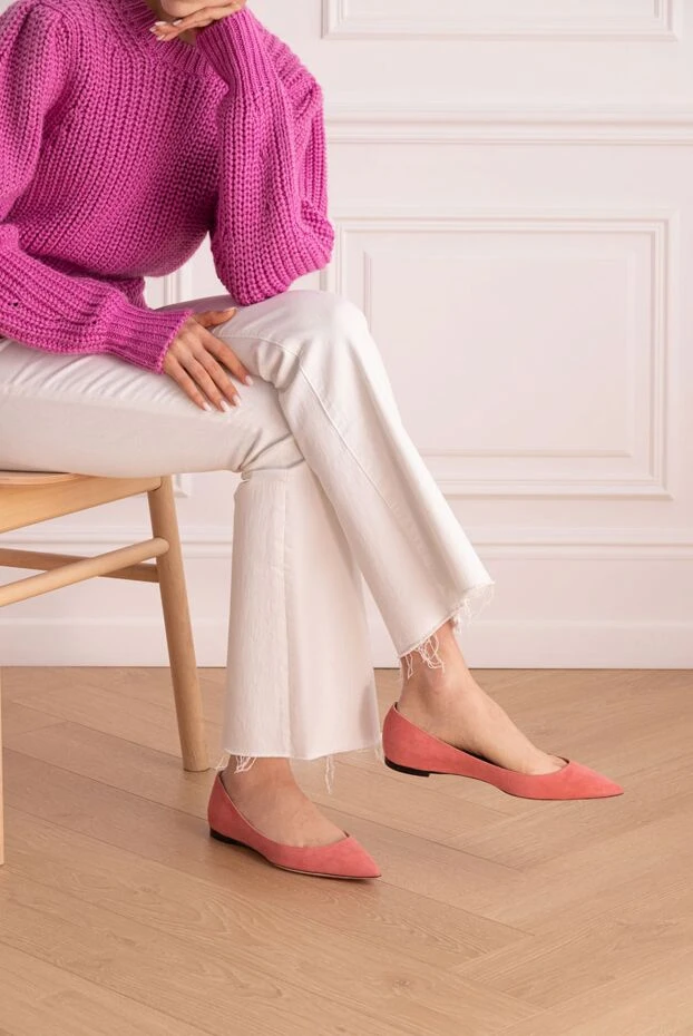 Nina Ricci женские туфли из замши розовые женские купить с ценами и фото 144076 - фото 2