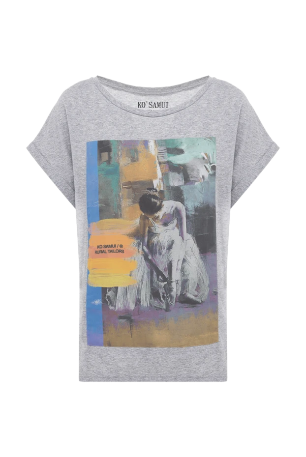 Ko Samui women's cotton gray t-shirt with a ballerina print 144109 - photo 1