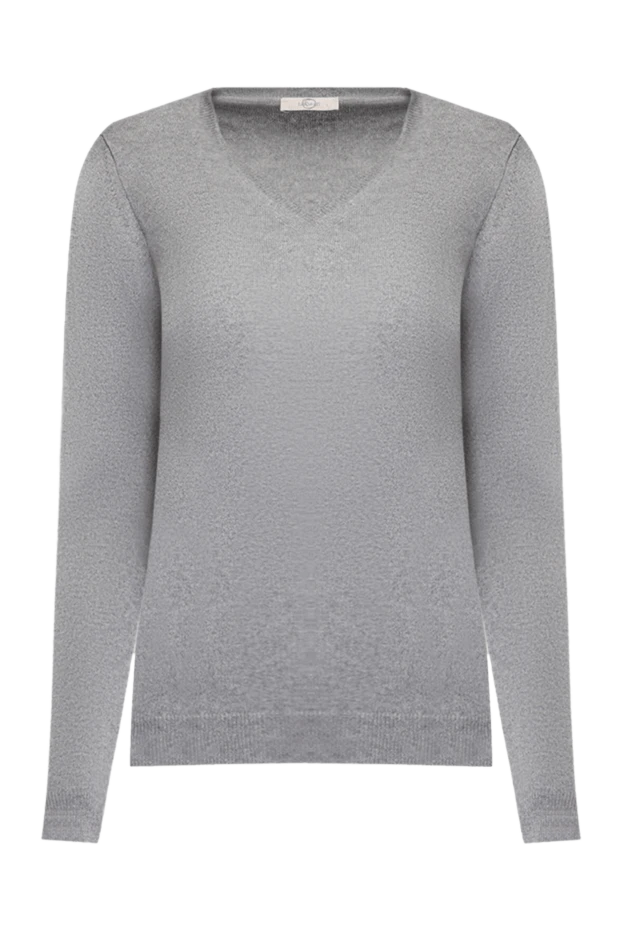 Casheart grey cashmere womens jumper with a v-neckline 144121 - photo 1