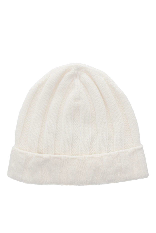 Casheart women's white cashmere hat with textured knitting 144147 - photo 1