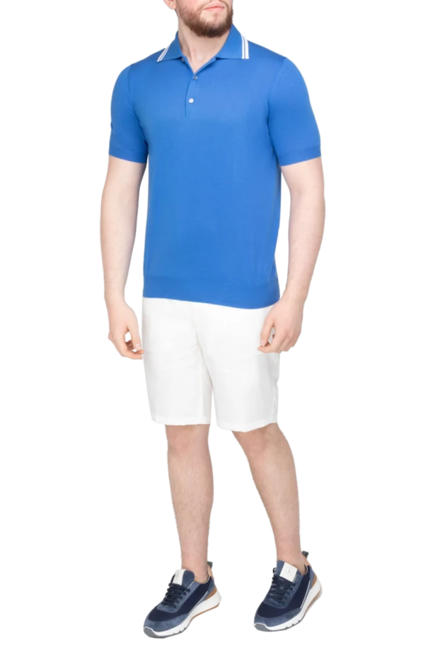Malo blue cotton polo for men 196526 - photo 2