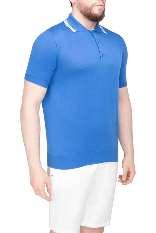 Malo blue cotton polo for men 196526 - photo 3