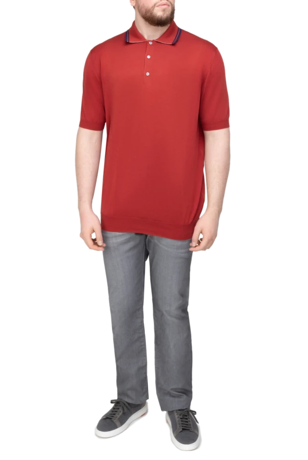 Malo orange cotton polo for men 195463 - photo 2
