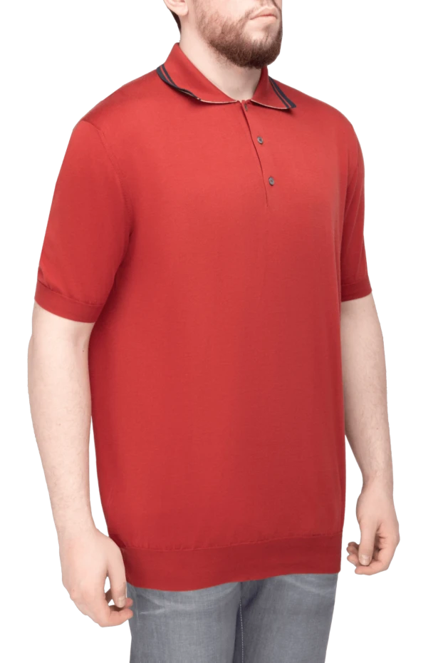 Malo orange cotton polo for men 195463 - photo 3