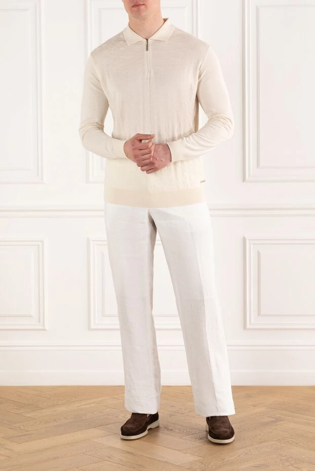 Malo white linen shorts for men 144209 - photo 2