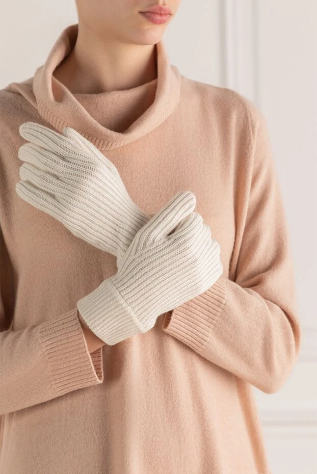 Malo woman white cashmere gloves for women 144213 - photo 2