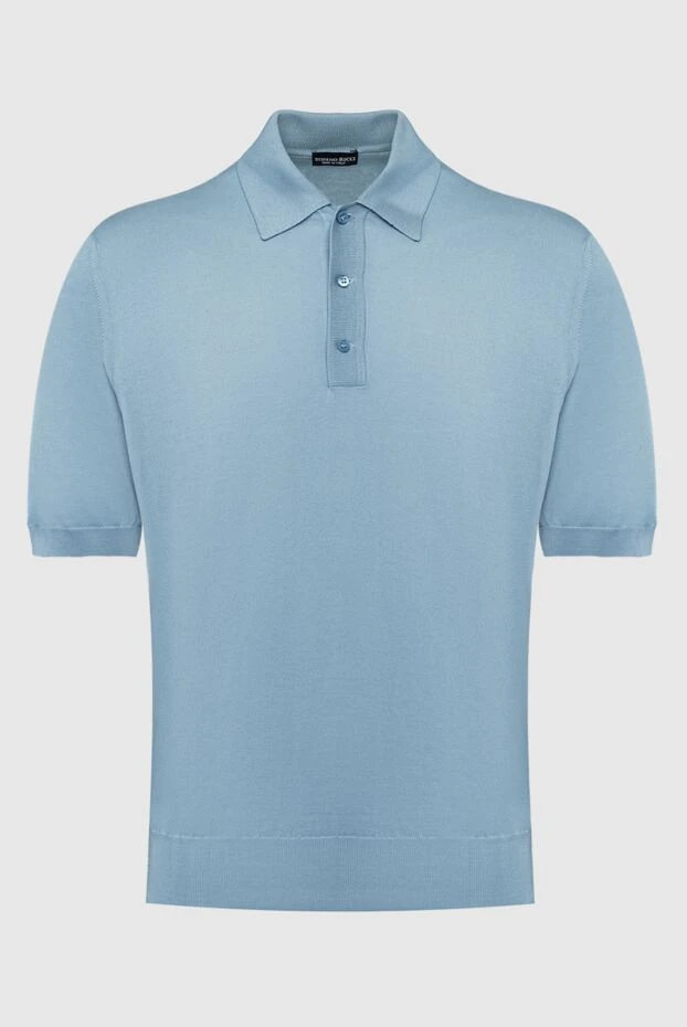 Stefano Ricci поло з шовку блакитне чоловіче 144239 - фото 1