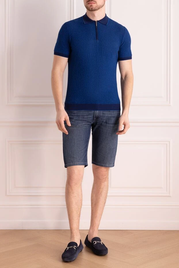 Blue cotton shorts for men - photo 2