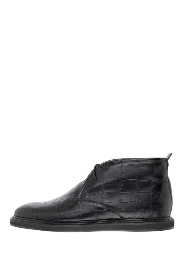 Men's crocodile leather boots in black - photo 1