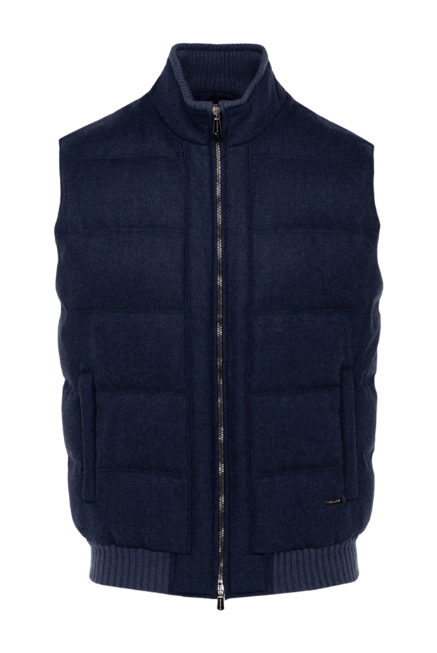 Enrico Mandelli blue wool and cashmere vest for men 144297 - photo 1