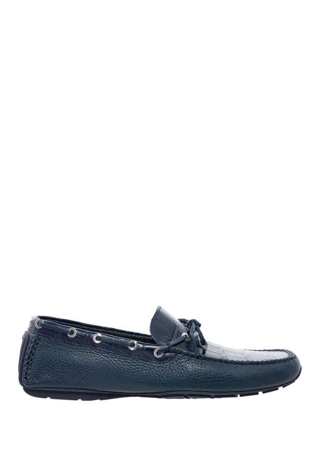 Cesare di Napoli man men's moccasins made of genuine leather and alligator skin blue buy with prices and photos 144340 - photo 1