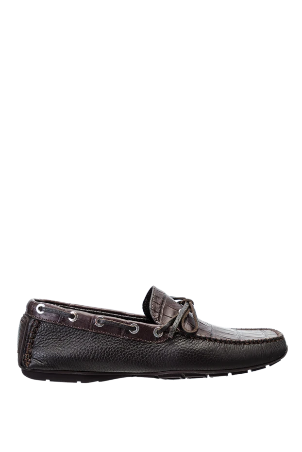 Cesare di Napoli man men's moccasins made of genuine leather and brown alligator skin buy with prices and photos 144342 - photo 1