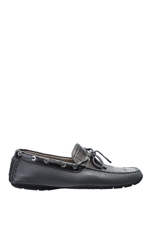 Cesare di Napoli man moccasins for men made of genuine leather and gray alligator skin buy with prices and photos 144343 - photo 1