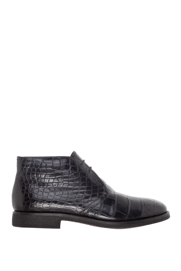 Cesare di Napoli мужские мужские ботинки из кожи аллигатора черные купить с ценами и фото 144348 - фото 1