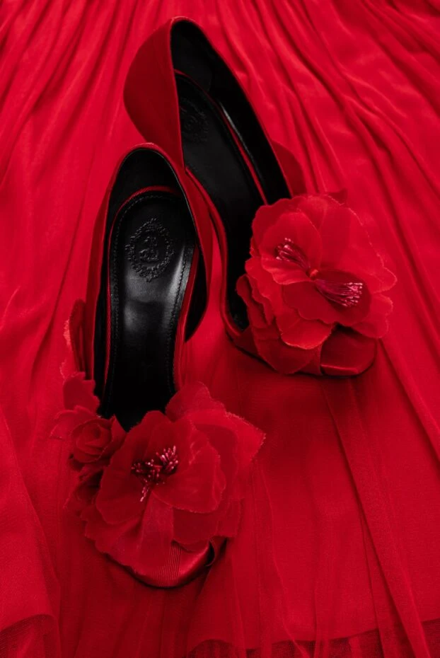 Aleksander Siradekian women's red shoes with a flower 144359 - photo 3