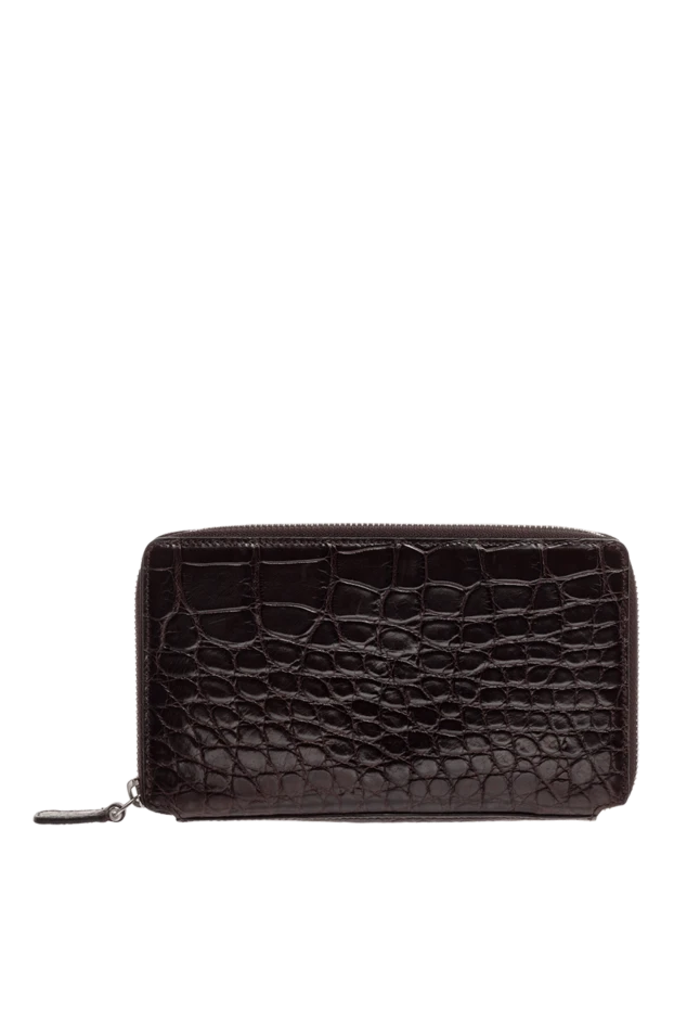 Tardini man men's brown alligator leather clutch 144395 - photo 1