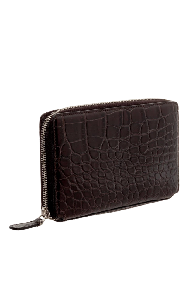 Tardini man men's clutch bag made of crocodile leather brown 166008 - photo 3